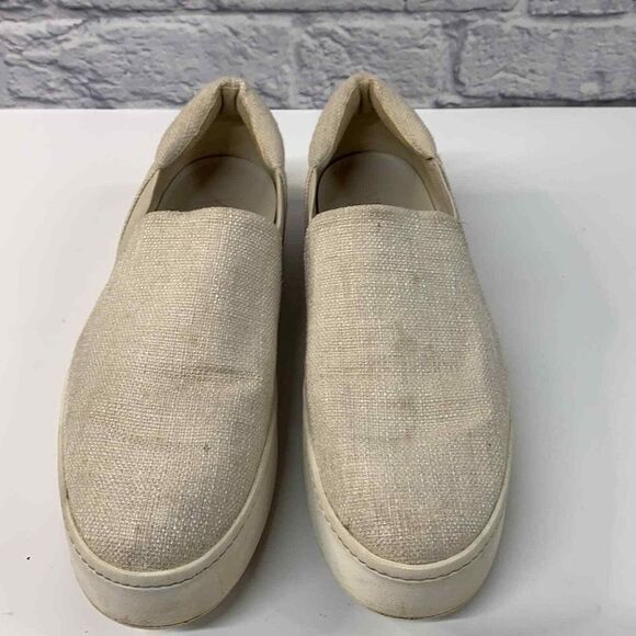 Vince Warren Platform Neutral Linen Style Slip On Sneaker Size 9 - Picture 2 of 9